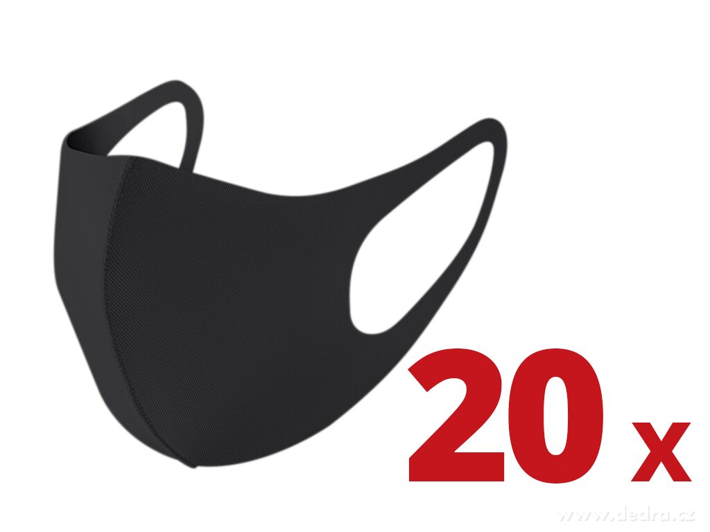 20 ks GUARD, obličejová rouška, pratelná z jemného neopren textilu – náhled 2 | Grand Móda