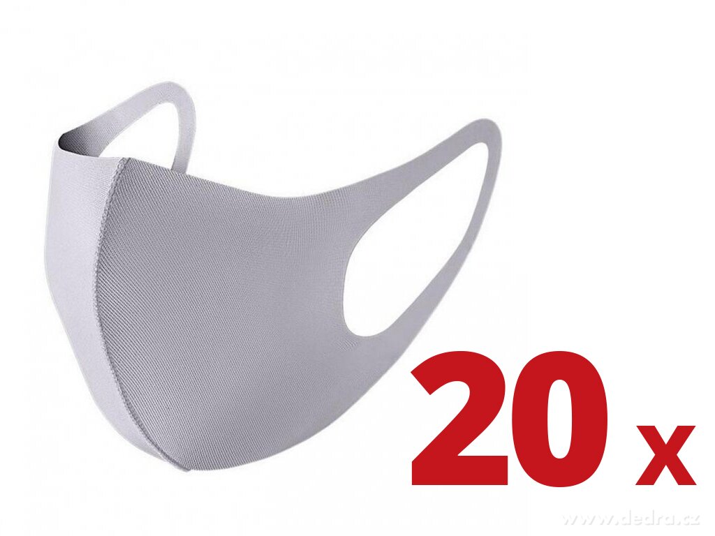 20 ks GUARD, obličejová rouška, pratelná z jemného neopren textilu – náhled 2 | Grand Móda