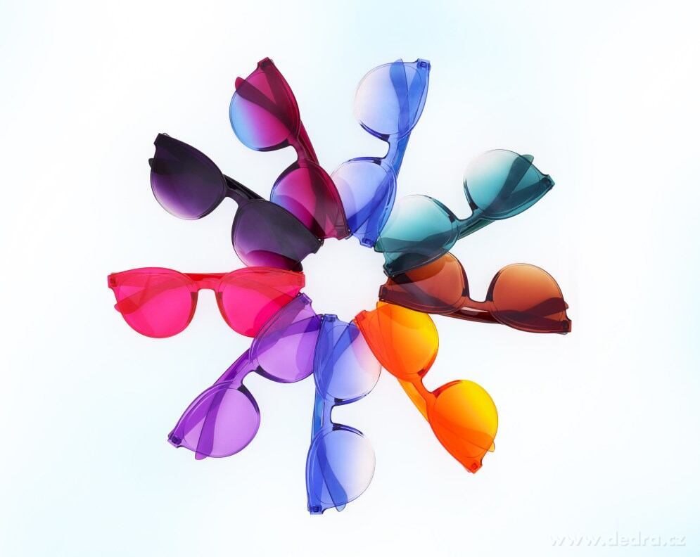 Duhové sluneční brýle, 100% UV ochrana, fuchsiovo modré, UV400 – náhled 3 | Grand Móda