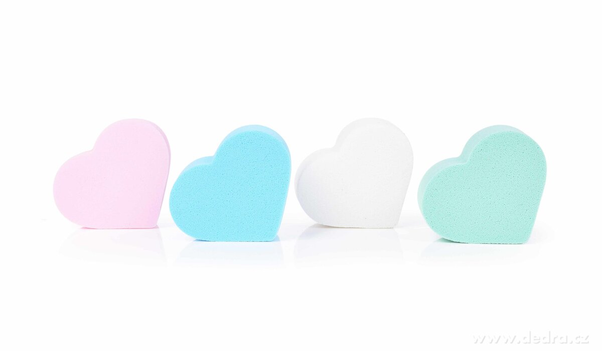 4 ks kosmetické houbičky na make-up ve tvaru srdce – náhled 2 | Grand Móda