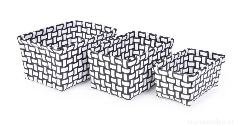 Sada 3 košíků z plastového výpletu