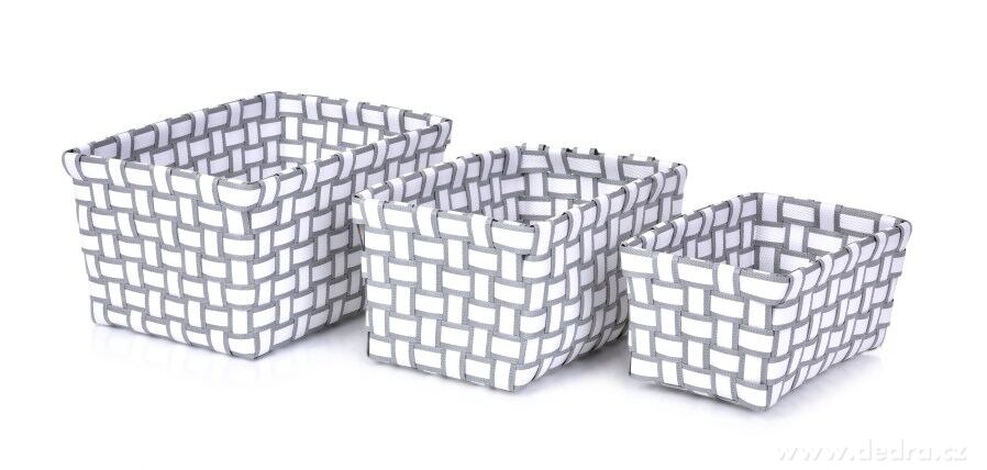 Sada 3 košíků z plastového výpletu