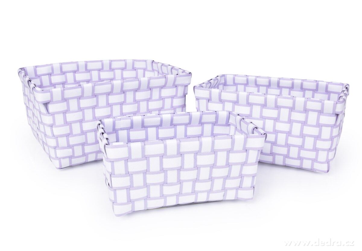 Sada 3 košíků z plastového výpletu