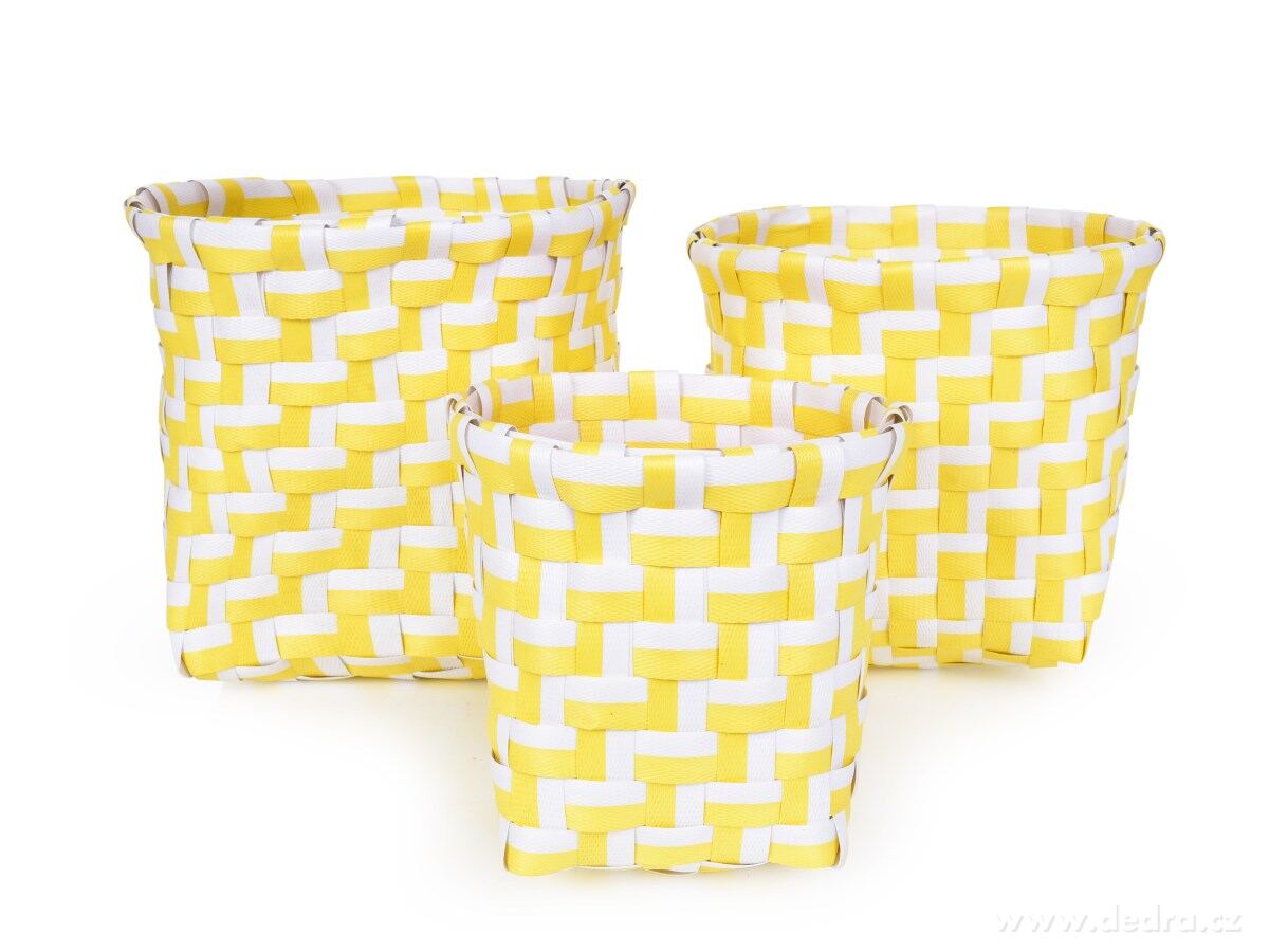 Sada 3 košíků z plastového výpletu | Organizéry a koííky | Grand Móda