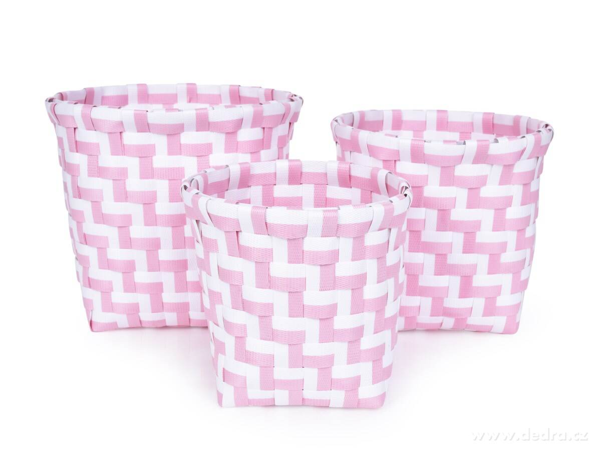 Sada 3 košíků z plastového výpletu | Organizéry a koííky | Grand Móda