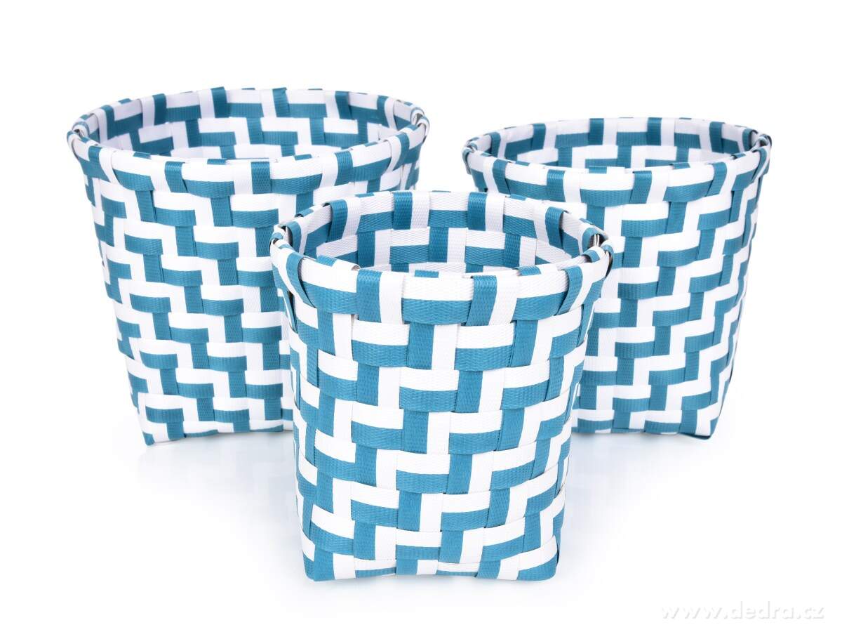 Sada 3 košíků z plastového výpletu | Organizéry a koííky | Grand Móda