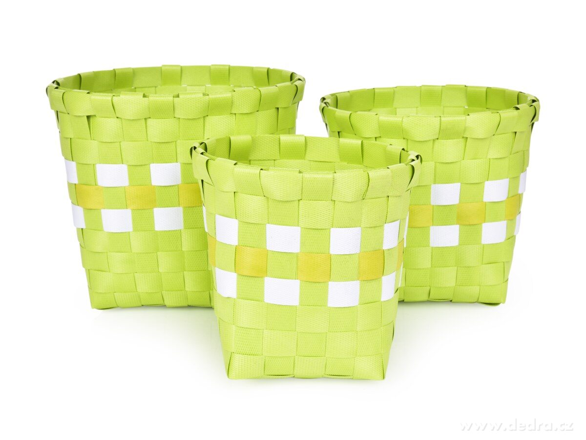 Sada 3 košíků z plastového výpletu