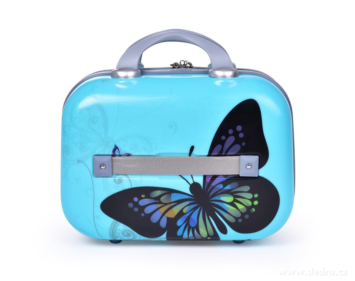 Kufr příruční menší, BLUE BUTTERFLY – náhled 2 | Grand Móda
