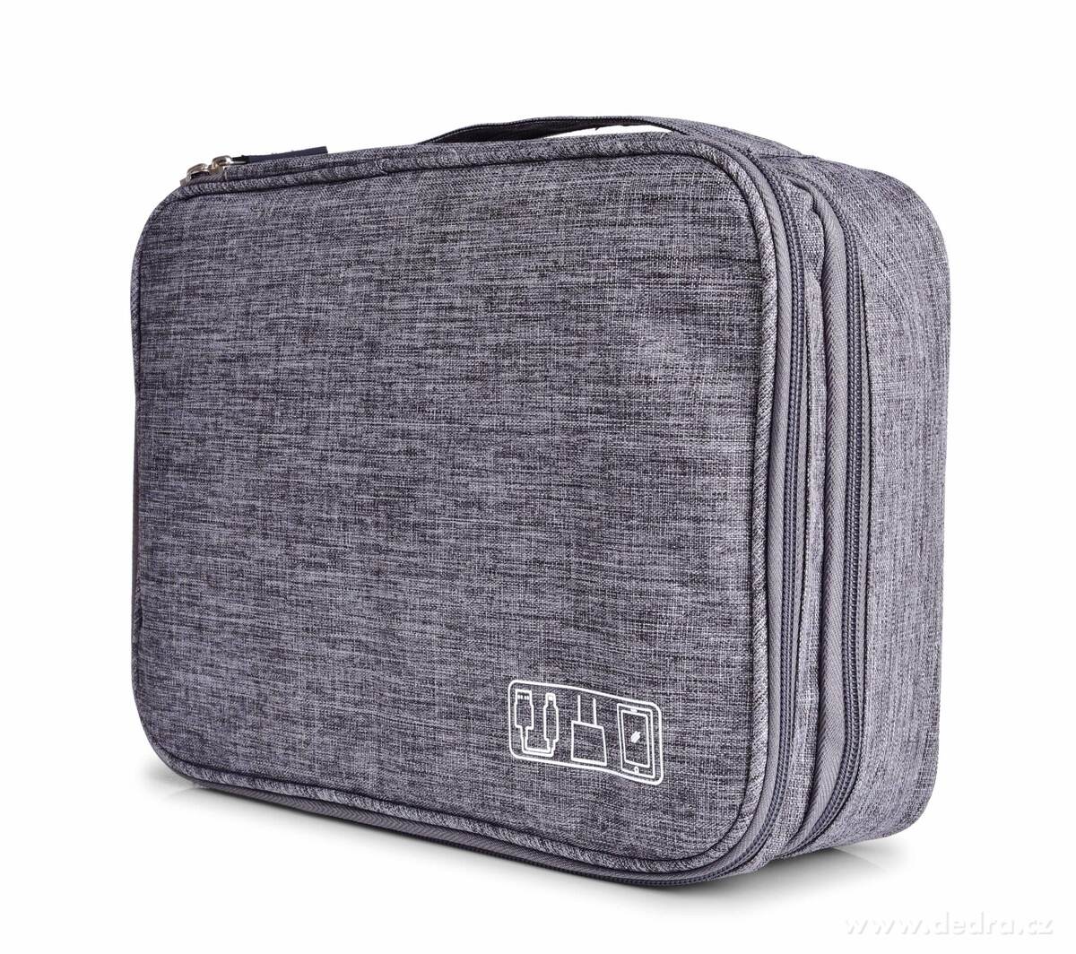 FC TRAVELLER, velké 2patrové pouzdro na elektroniku, kabely, nabíječky & příslušenství, šedá melange | Organizéry a pouzdra | Grand Móda