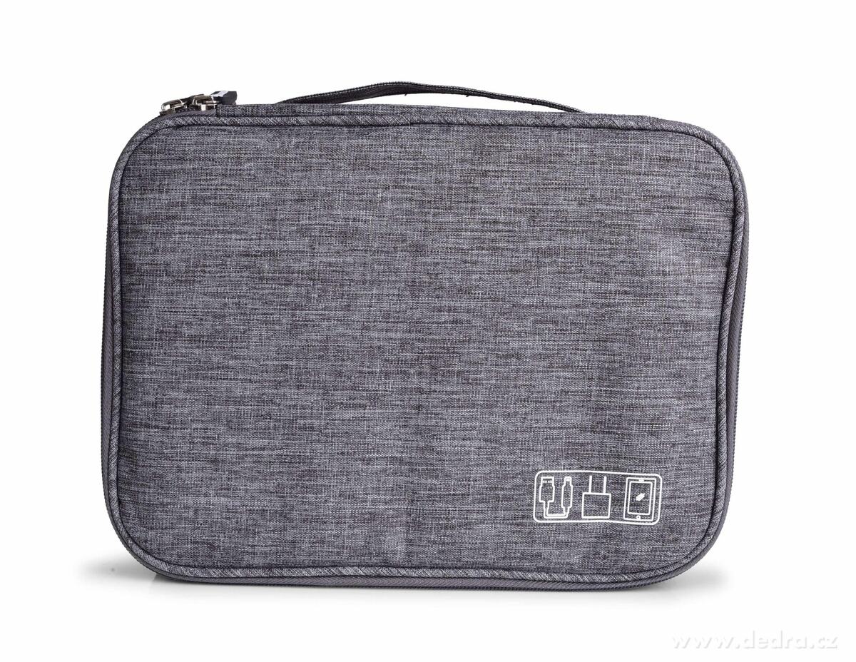 FC TRAVELLER, velké 2patrové pouzdro na elektroniku, kabely, nabíječky & příslušenství, šedá melange – náhled 2 | Grand Móda