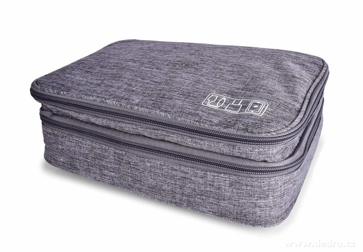 FC TRAVELLER, velké 2patrové pouzdro na elektroniku, kabely, nabíječky & příslušenství, šedá melange – náhled 5 | Grand Móda