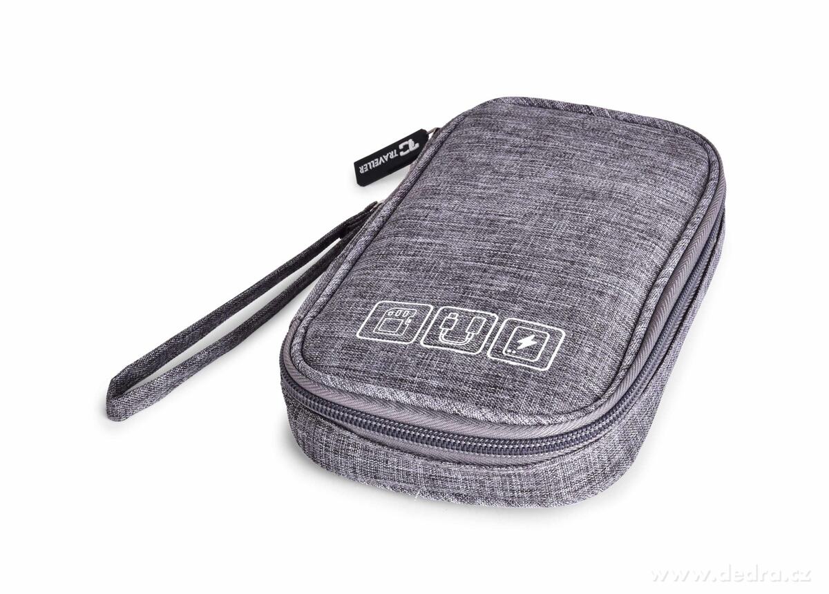 FC TRAVELLER, pouzdro na kabely & elektroniku, cestovní organizér na nabíječky & příslušenství, šedá melange – náhled 2 | Grand Móda