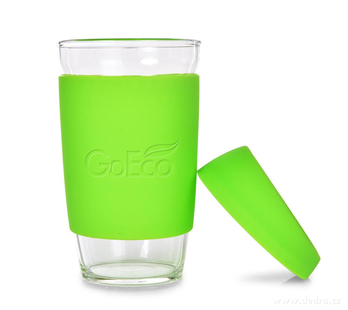 KELIMERO®, skleněný kelímek na kávu TO GO 500 ml, se silikonovým víčkem a manžetou, zelený – náhled 4 | Grand Móda