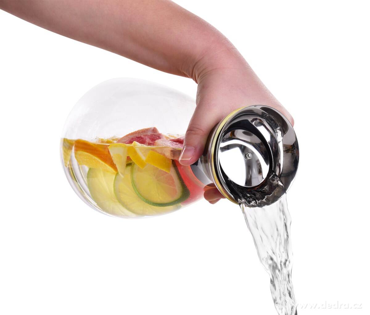 1, 7 L karafa z borosilikátového skla s nerezovou výklopnou zátkou, BOROSIL GLASS – náhled 5 | Grand Móda