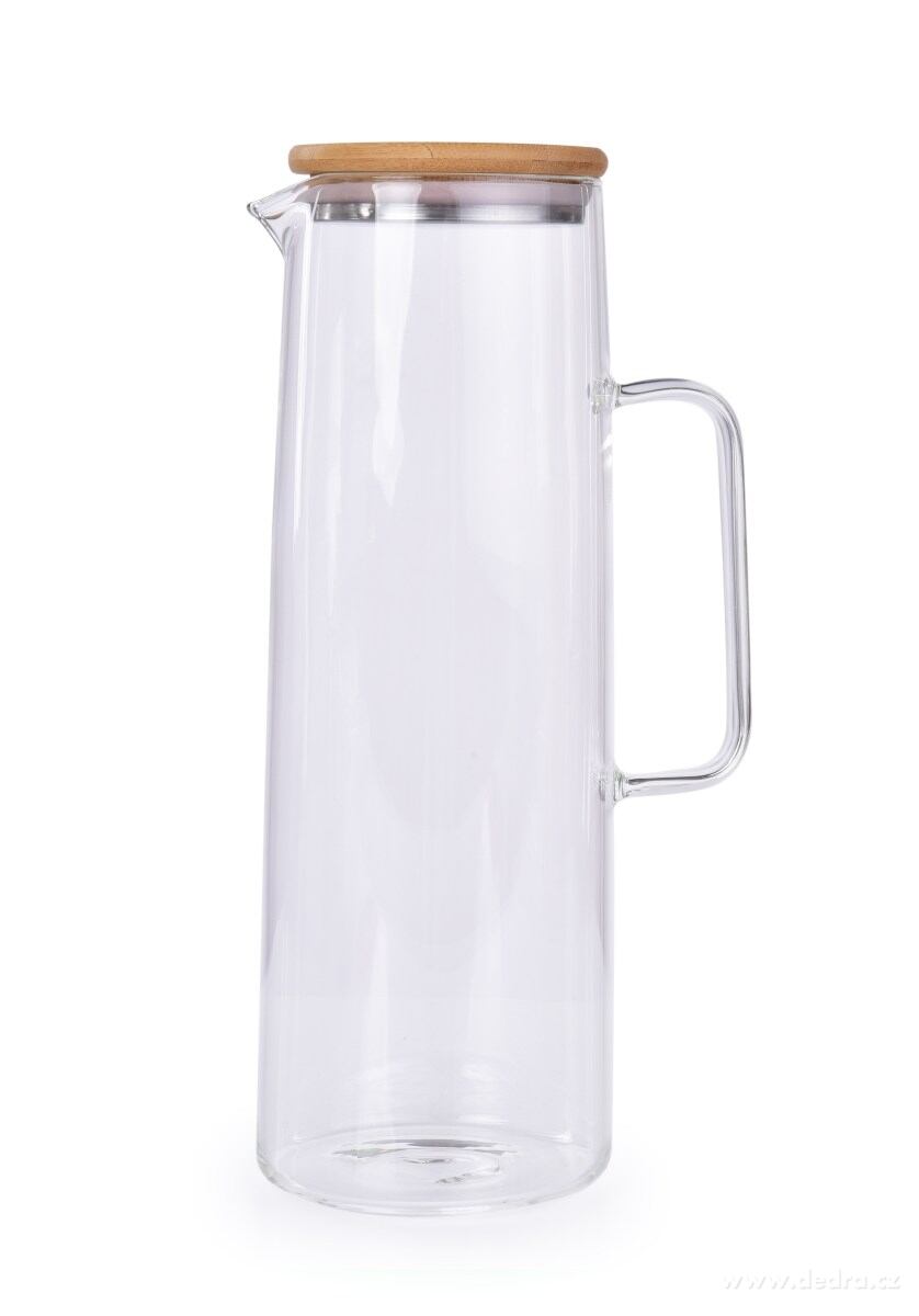 1, 6 L džbán z borosilikátového skla s bambusovým víkem, BOROSIL GLASS – náhled 2 | Grand Móda