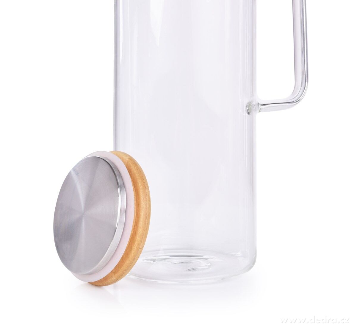 1, 6 L džbán z borosilikátového skla s bambusovým víkem, BOROSIL GLASS – náhled 6 | Grand Móda