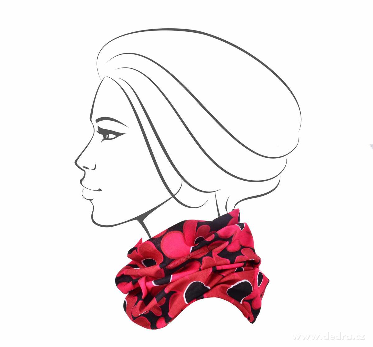 AIRFLEX, multifunkční šátek, pro sport & ochranu, univerzální velikost, DAISY, červený – náhled 5 | Grand Móda