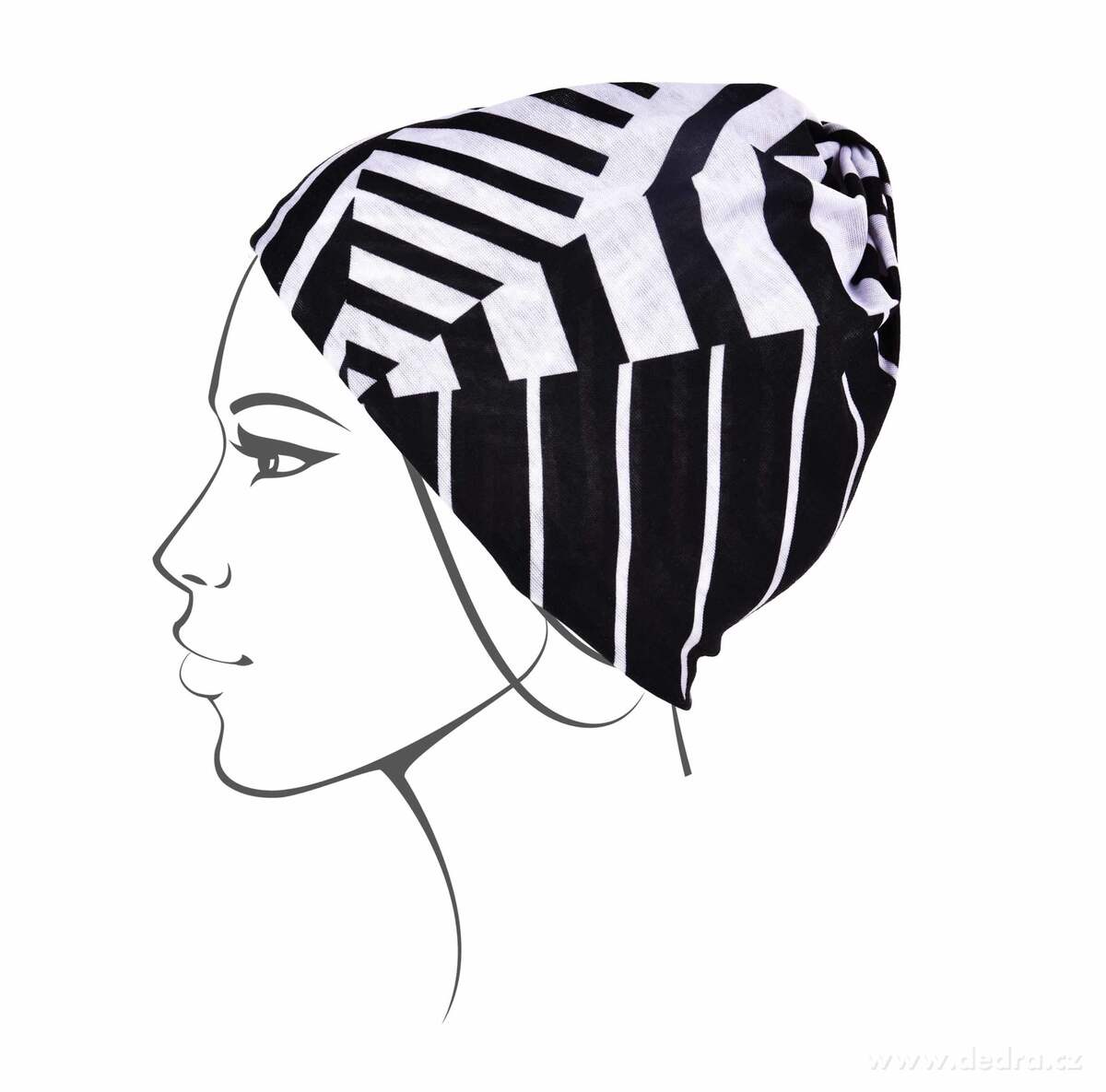 AIRFLEX, multifunkční šátek, pro sport & ochranu, univerzální velikost, BLACK&WHITE – náhled 4 | Grand Móda