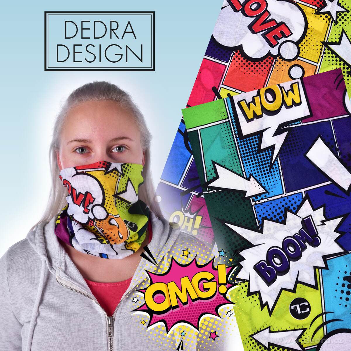 AIRFLEX, multifunkční šátek, pro sport & ochranu, univerzální velikost, COMICS FC – náhled 3 | Grand Móda