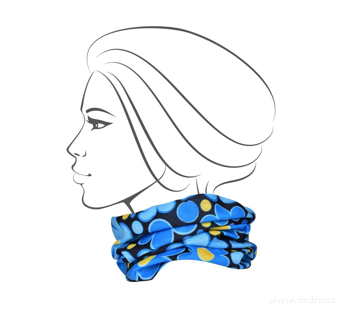 Multifunkční šátek modré DAISY FLOWERS – náhled 5 | Grand Móda