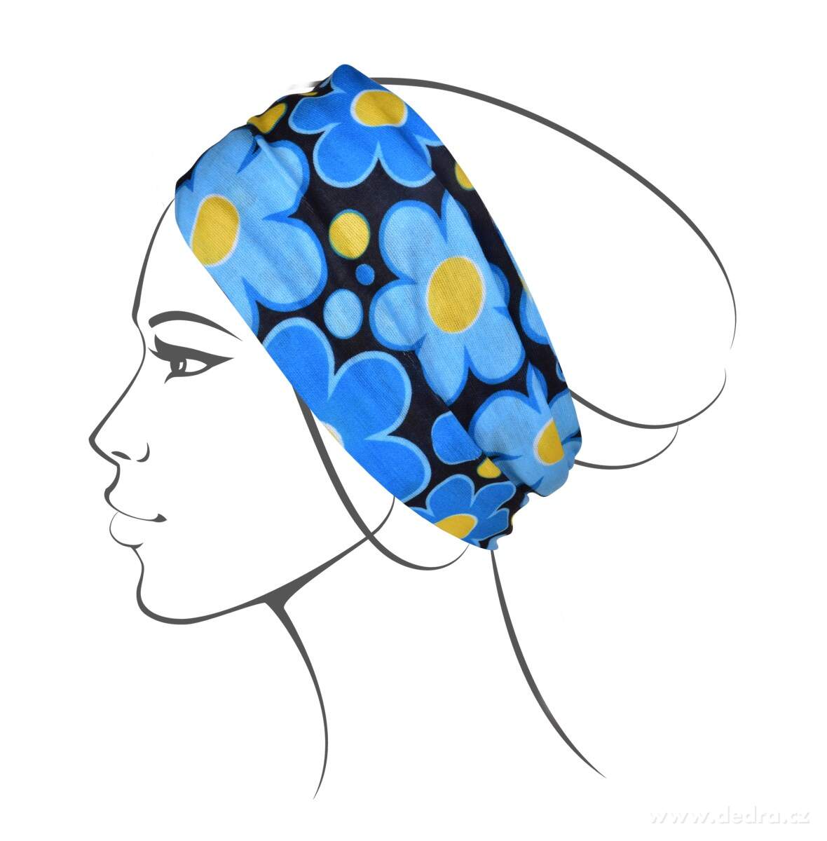 Multifunkční šátek modré DAISY FLOWERS – náhled 6 | Grand Móda