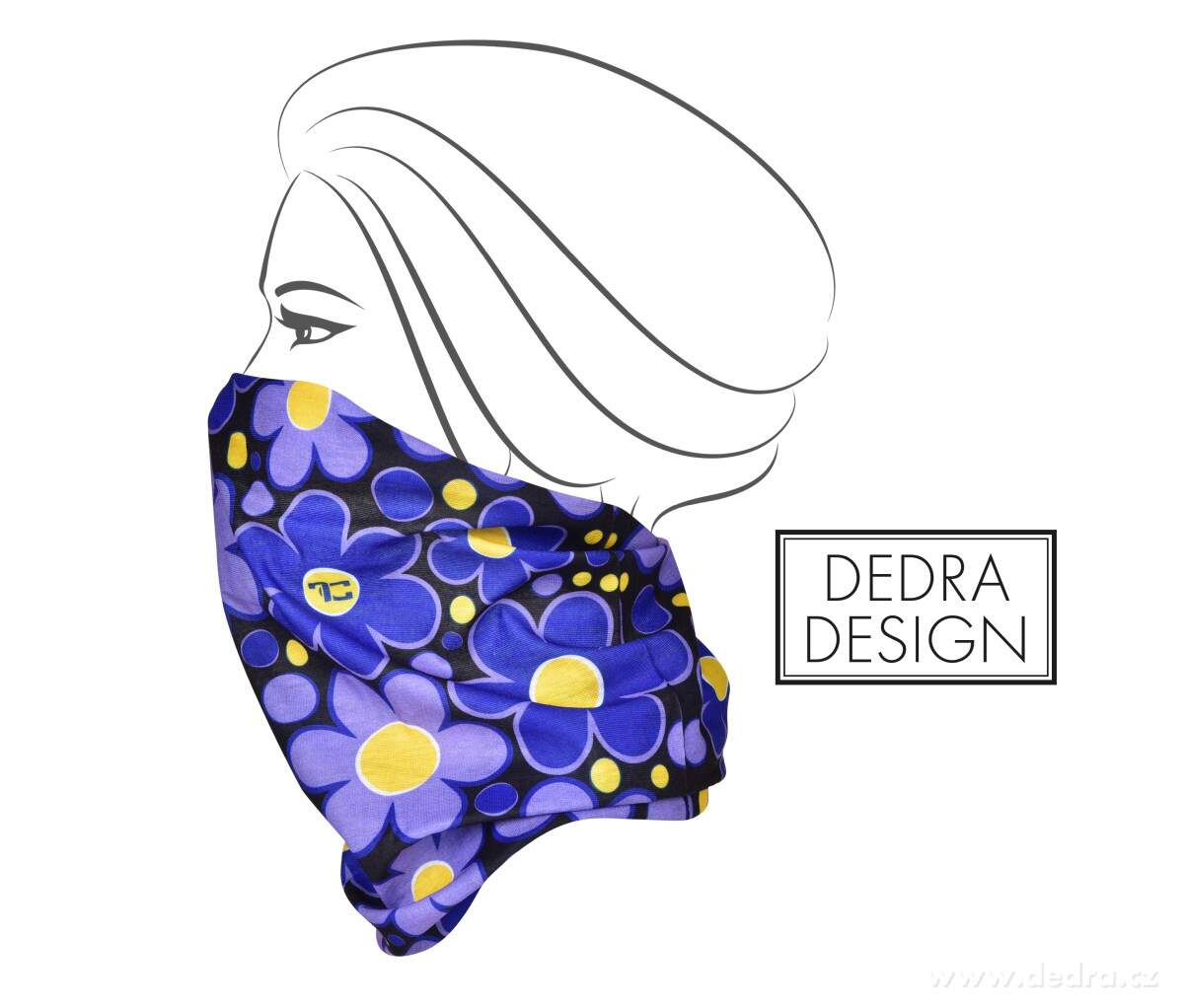 AIRFLEX, multifunkční šátek, pro sport & ochranu, univerzální velikost, DAISY, modrý