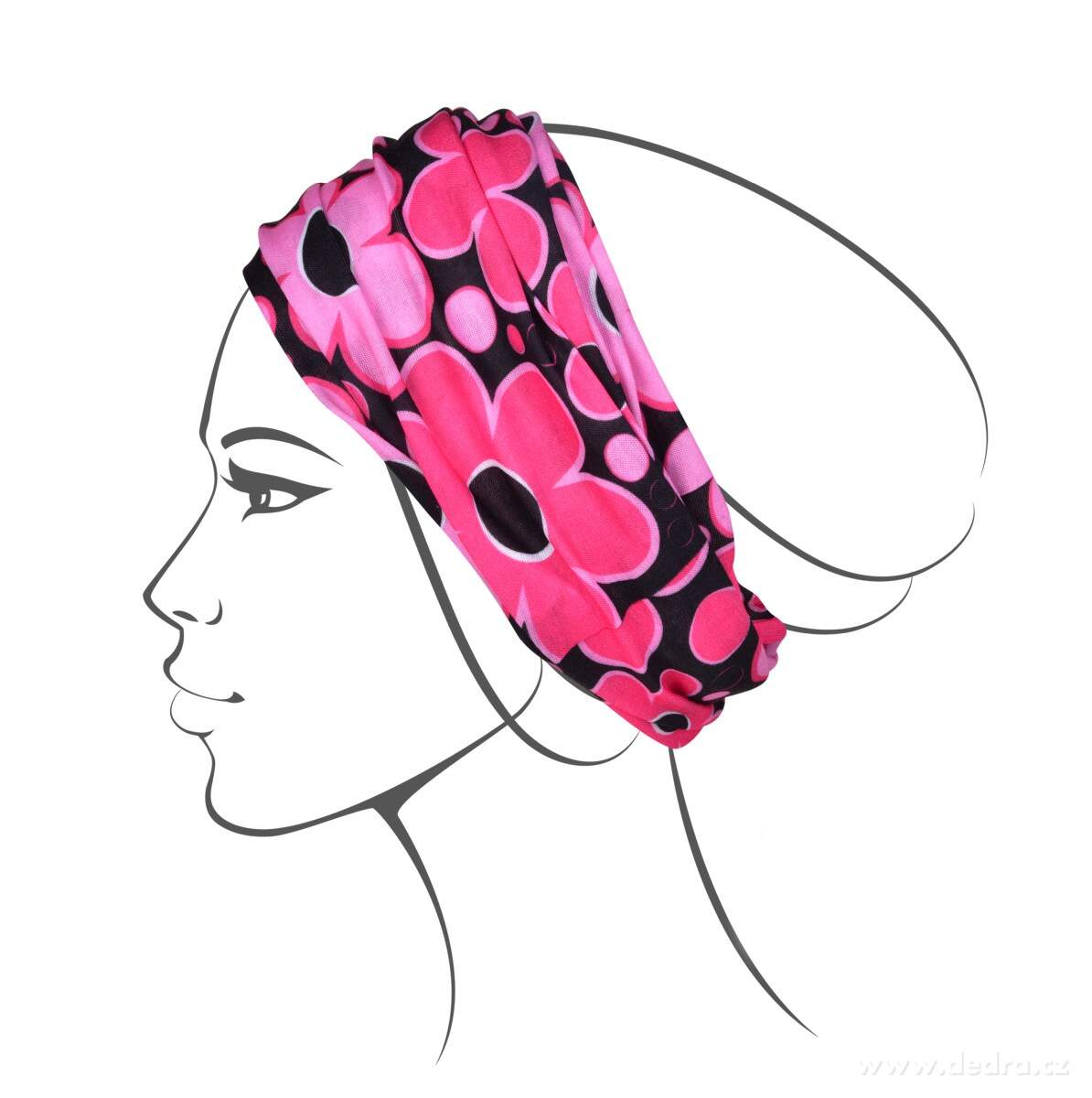 AIRFLEX, multifunkční šátek, pro sport & ochranu, univerzální velikost, DAISY, růžový – náhled 5 | Grand Móda