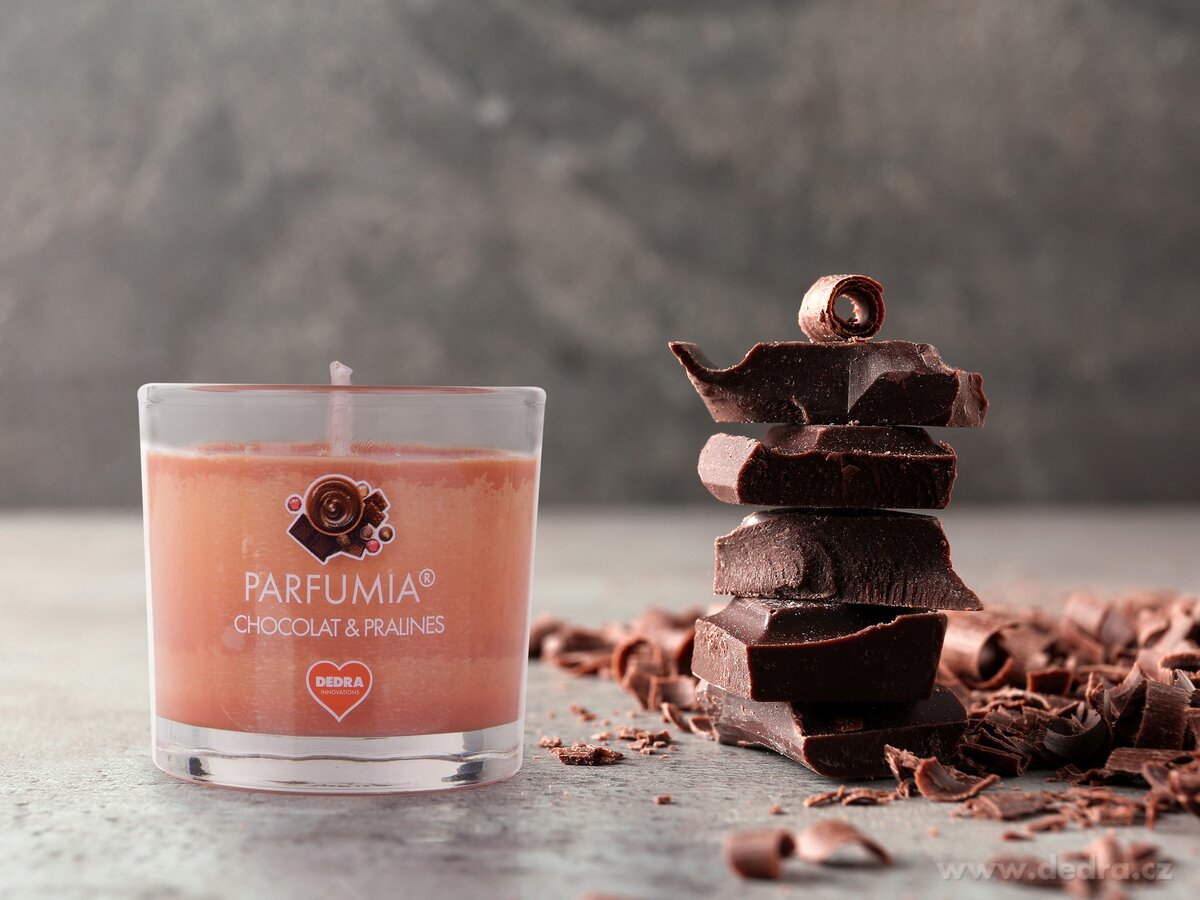 CHOCOLAT & PRALINES, votivní sójová svíčka, PARFUMIA®, 55 ml – náhled 3 | Grand Móda