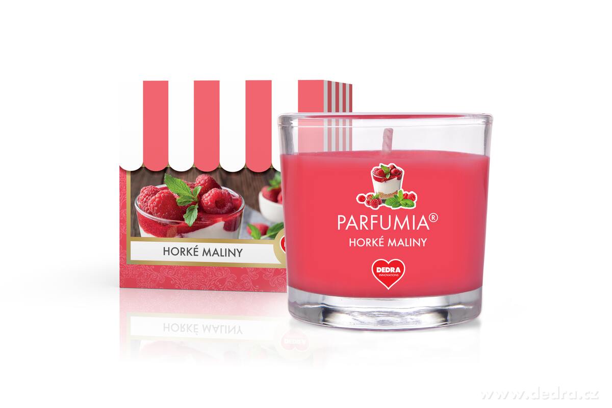 HORKÉ MALINY, votivní sójová svíčka, PARFUMIA®, 55 ml | Delicates | Grand Móda