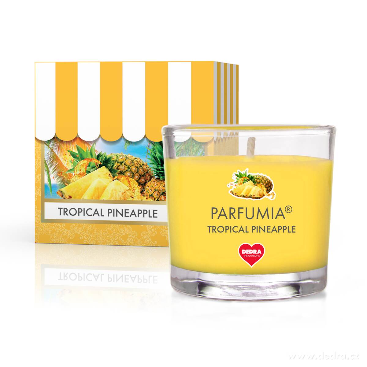 TROPICAL PINEAPPLE, votivní sójová svíčka, PARFUMIA®, 55 ml | Delicates | Grand Móda