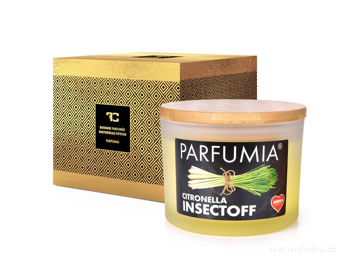 CITRONELLA INSECTOFF, venkovní sójová svíčka, 2 knoty, PARFUMIA®, 400 ml | Jaro ­čîĚ | Grand Móda