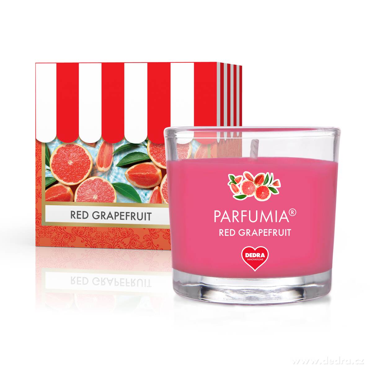 RED GRAPEFRUIT, votivní sójová svíčka, PARFUMIA®, 55 ml | Delicates | Grand Móda