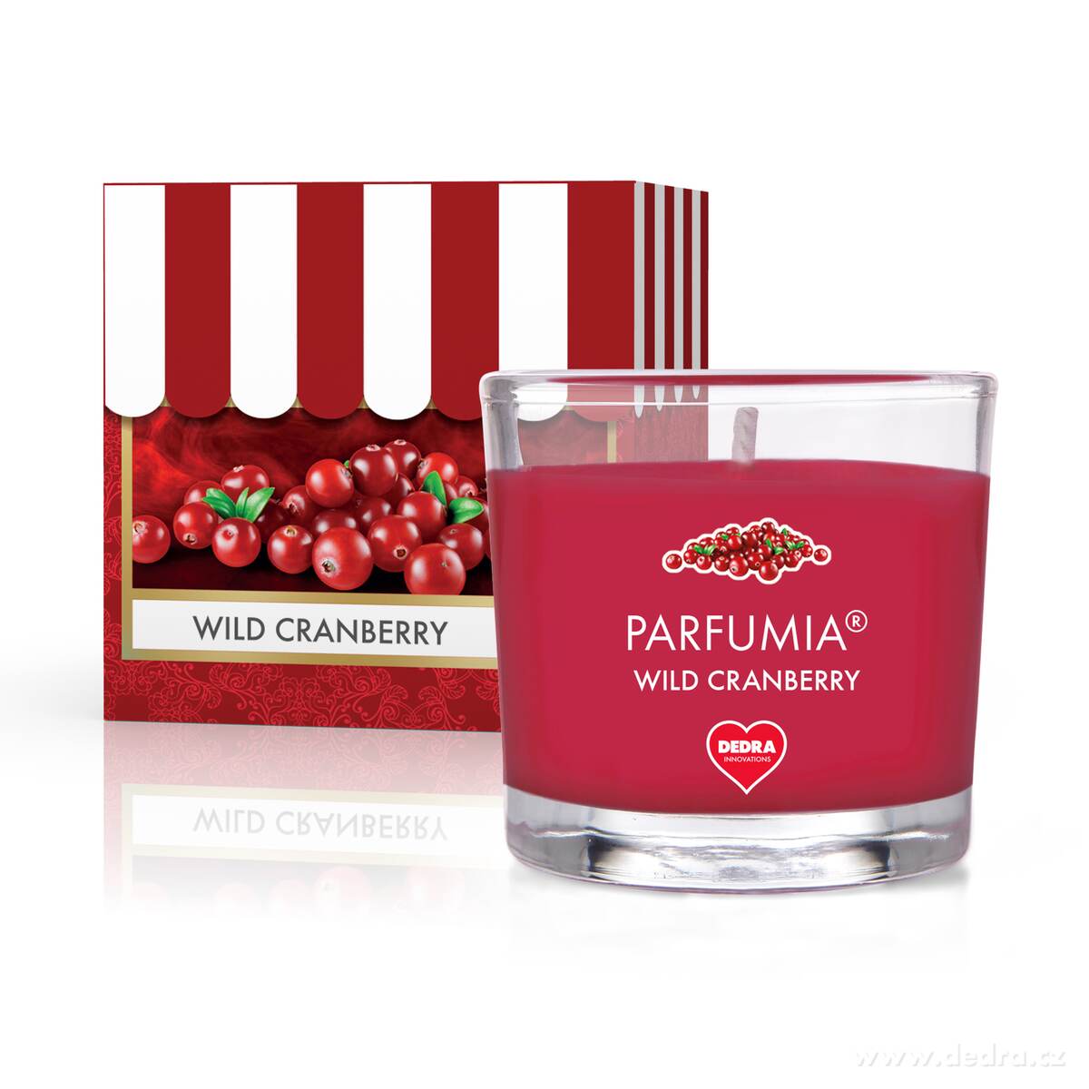 WILD CRANBERRY, votivní sójová svíčka, PARFUMIA®, 55 ml | Delicates | Grand Móda