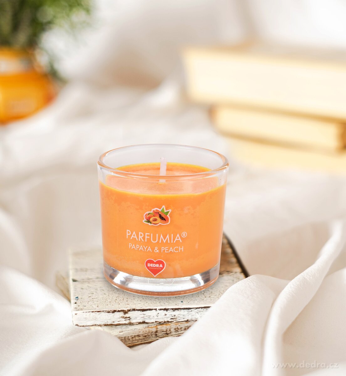 PAPAYA & PEACH, votivní sójová svíčka, PARFUMIA®, 55 ml – náhled 3 | Grand Móda