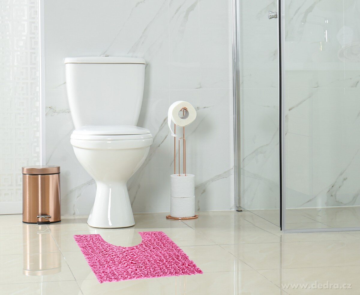 SASANKA®, WC předložka, 50 × 45 cm, jemné 3D mikrovlákno, protiskluzová úprava, růžová – náhled 3 | Grand Móda