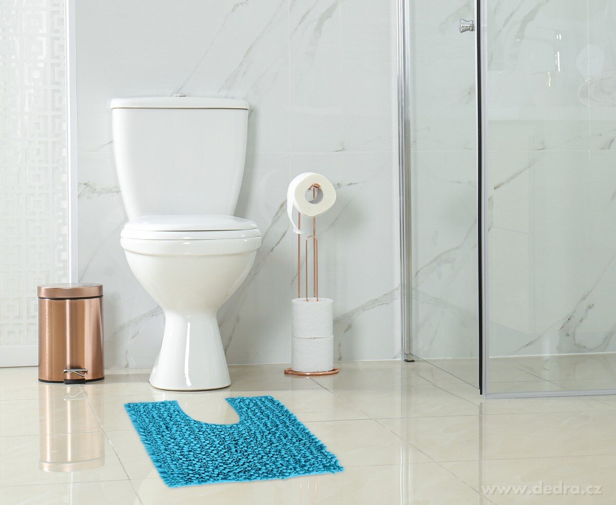 SASANKA®, WC předložka, 50 × 45 cm, jemné 3D mikrovlákno, protiskluzová úprava, tyrkysová – náhled 3 | Grand Móda