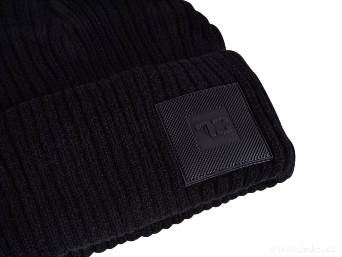 FC BLACK BADGE, černá pletená čepice s hřejivou měkkou podšívkou & logem – náhled 2 | Grand Móda