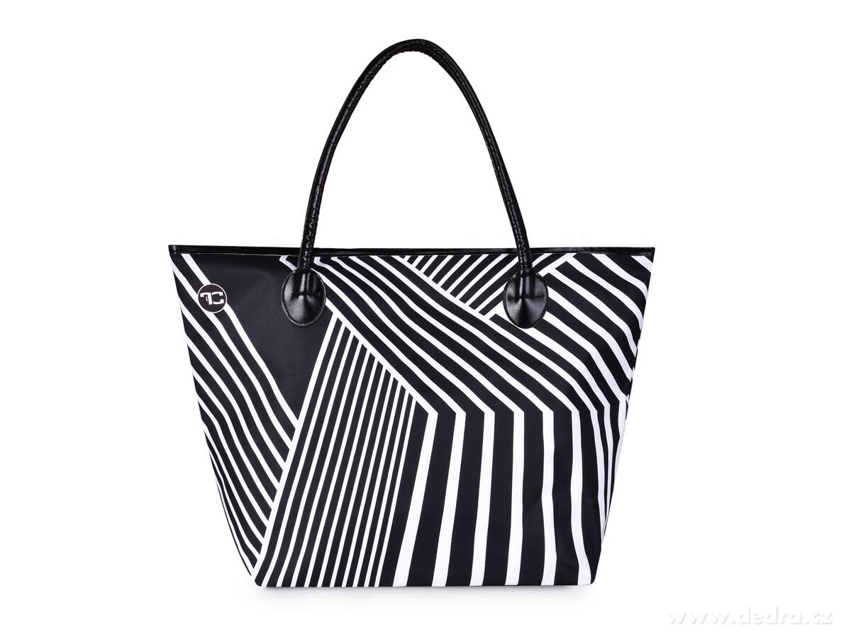 GEOMETRICS, Velká textilní kabelka na zip, oboustranný motiv & vnitřní kapsa