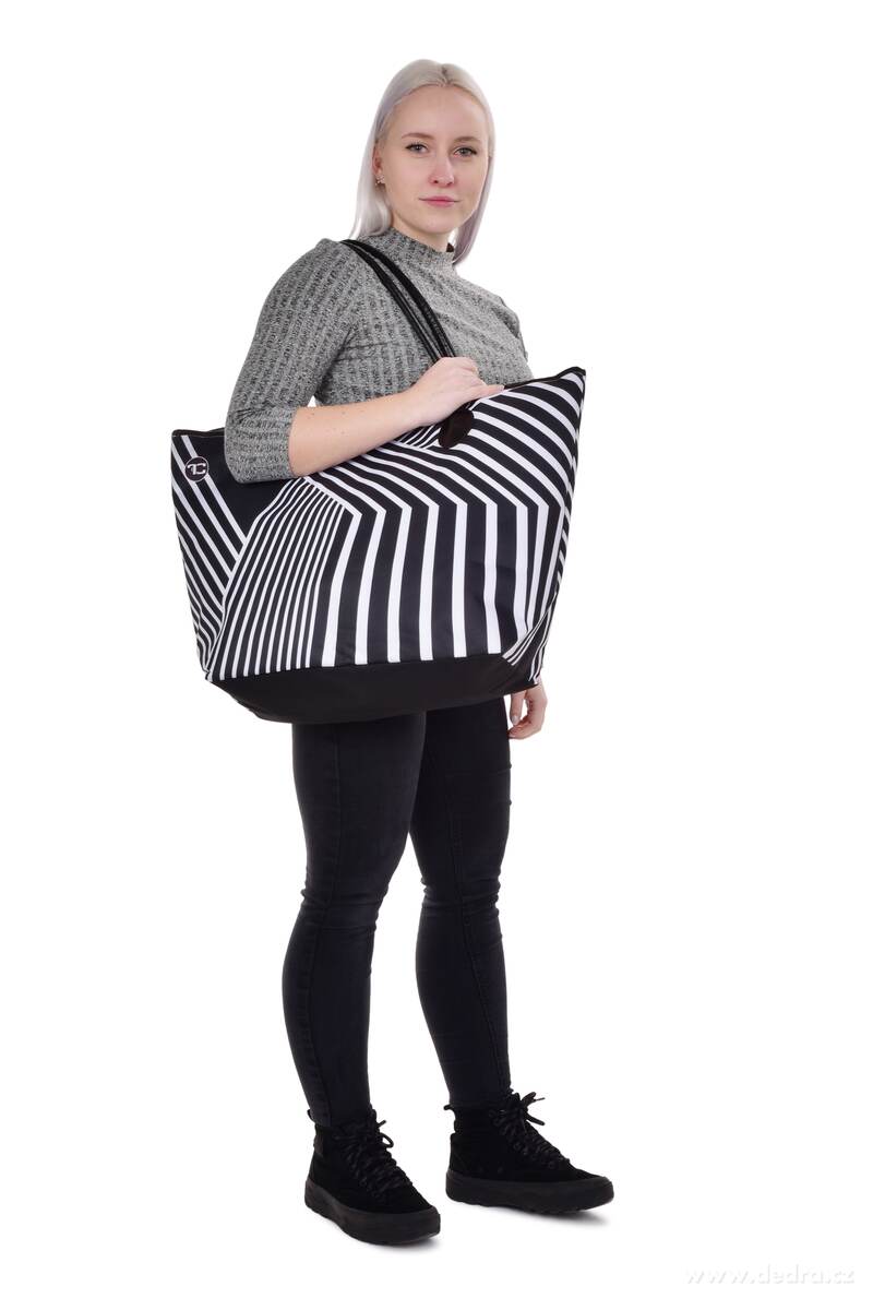 GEOMETRICS, Velká textilní kabelka na zip, oboustranný motiv & vnitřní kapsa – náhled 4 | Grand Móda