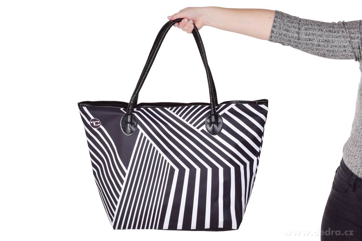 GEOMETRICS, Velká textilní kabelka na zip, oboustranný motiv & vnitřní kapsa – náhled 6 | Grand Móda