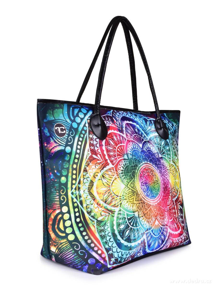 Velká textilní kabelka, taška na zip, oboustranný motiv, FC NAMASTÉ – náhled 2 | Grand Móda