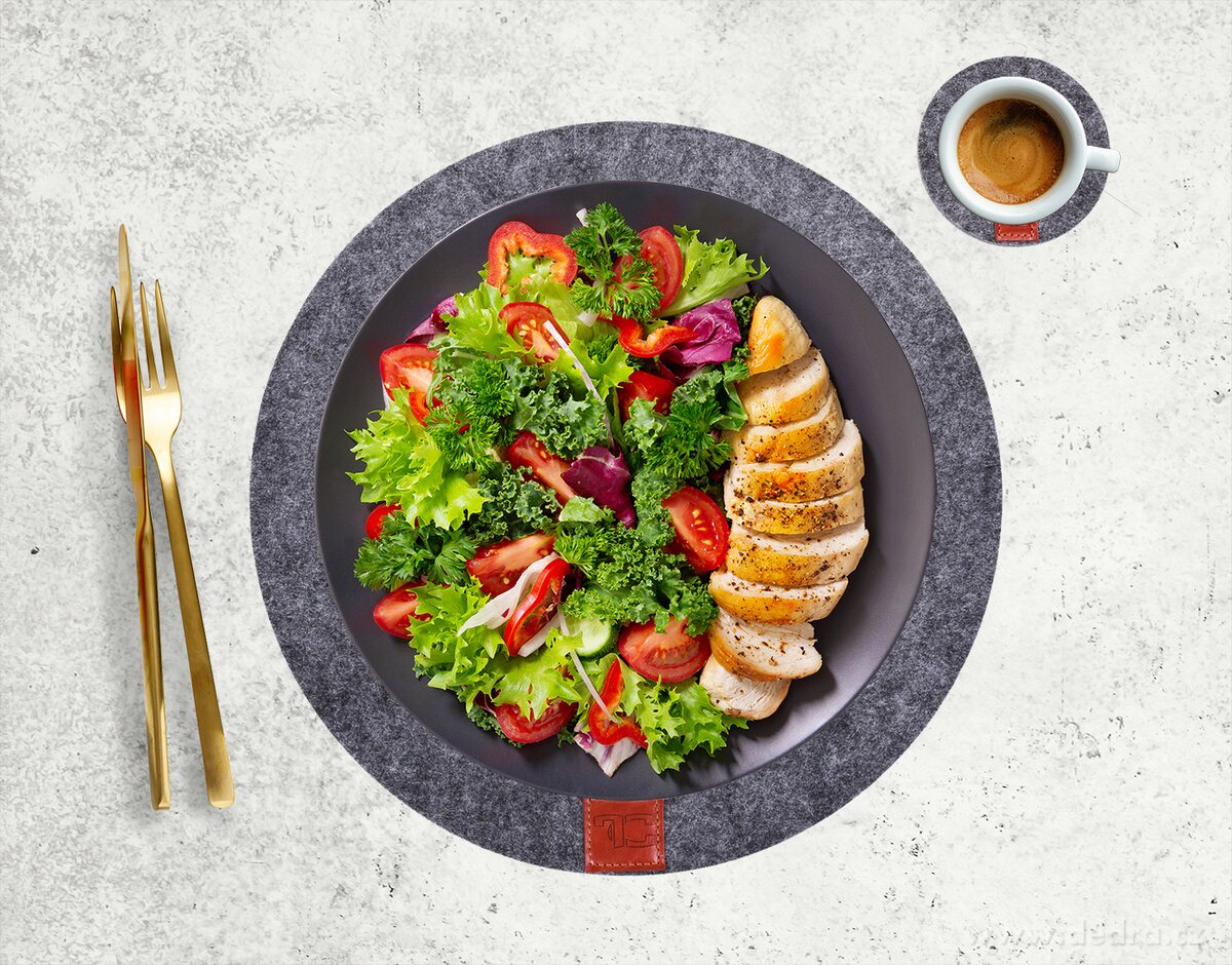 GoEco®, sada 12 ks kulatých prostírání z plsti (filcu), podložky pod talíře z měkkého materiálu – náhled 3 | Grand Móda