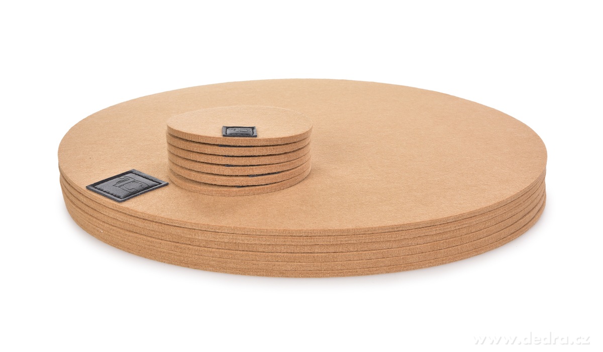 GoEco®, sada 12 ks kulatých prostírání z plsti (filcu), podložky pod talíře z měkkého materiálu