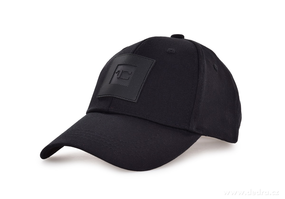 FC BLACK BADGE, Černá bavlněná kšiltovka s plastickým monogramem FC, nastavitelný obvod 52–62 cm