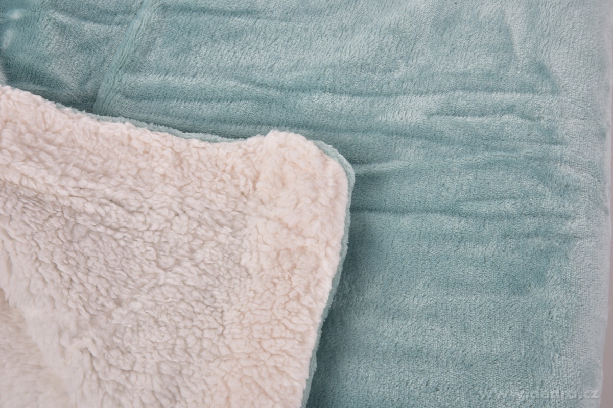 LAGOON DREAM, dvouvrstvá luxusní přikrývka 150 × 200 cm, LAGOON VELVET & hebká imitace beránka, tyrkysová | Deky a přehozy | Grand Móda