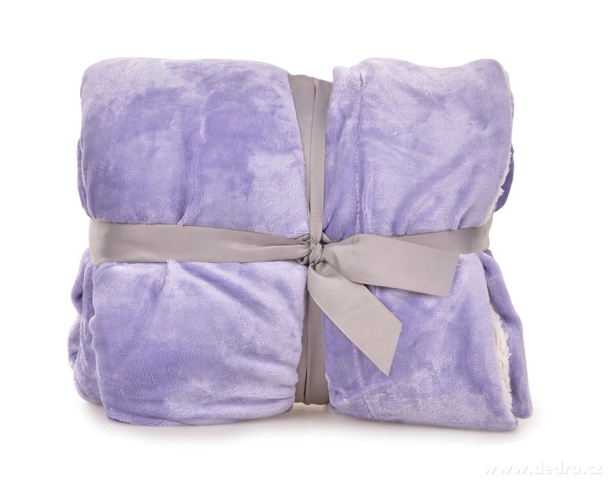 LAGOON DREAM, dvouvrstvá luxusní přikrývka 150 × 200 cm, LAGOON VELVET & hebká imitace beránka, šeříková – náhled 2 | Grand Móda