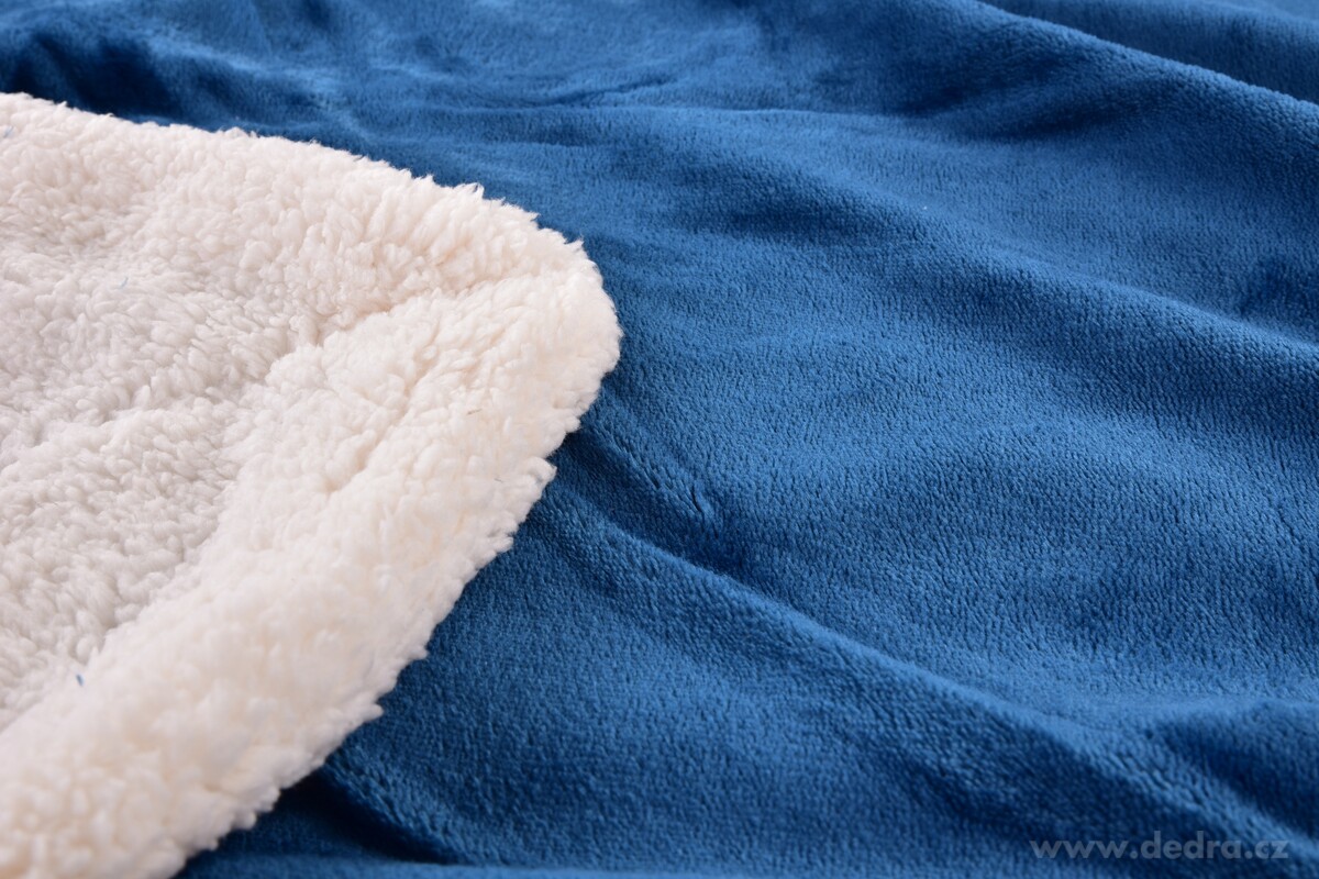 LAGOON DREAM, dvouvrstvá luxusní přikrývka 150 × 200 cm, LAGOON VELVET & hebká imitace beránka, petrolejová | Deky a přehozy | Grand Móda