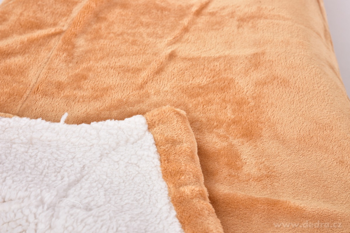 LAGOON DREAM, dvouvrstvá luxusní přikrývka 150 × 200 cm, LAGOON VELVET & hebká imitace beránka, cappuccino – náhled 4 | Grand Móda