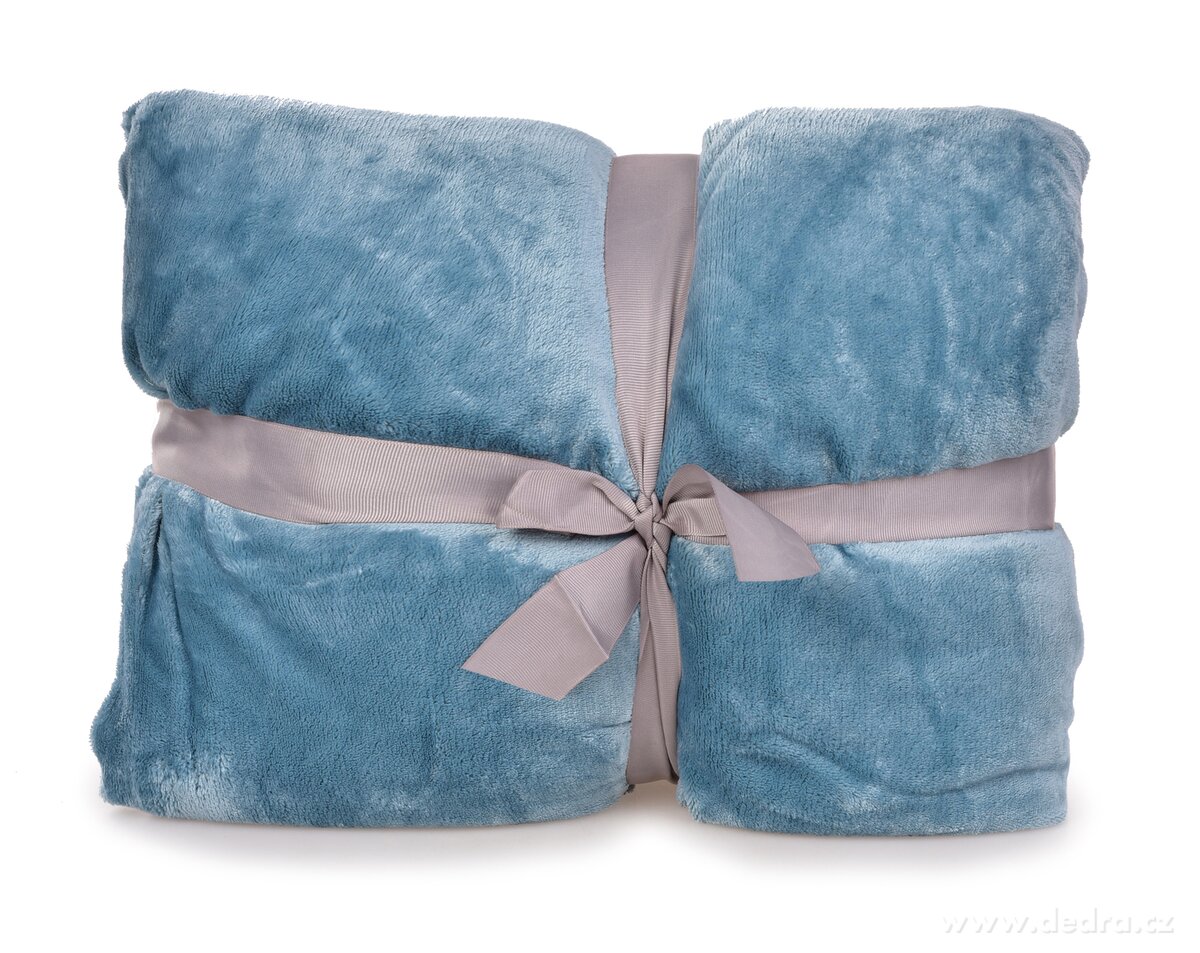 LAGOON DREAM, dvouvrstvá luxusní přikrývka 150 × 200 cm, LAGOON VELVET & hebká imitace beránka, modrá – náhled 2 | Grand Móda