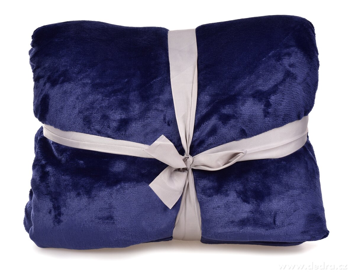 LAGOON DREAM, dvouvrstvá luxusní přikrývka 150 × 200 cm, LAGOON VELVET & hebká imitace beránka, tmavě modrá – náhled 2 | Grand Móda